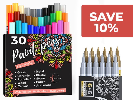 42 Paint Pens Extra Fine Tip Acrylic Markers for Rock Painting