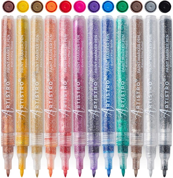 15 ml Glitter Assorted Colors Fabric Paint Pens - Set of 24 (24