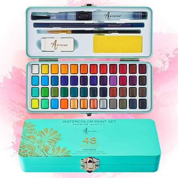 Artistro Watercolor Paint Set 48 Vivid Colors in Portable Box