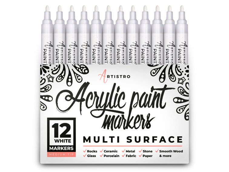 42 Artistro Cute Paint Pens Extra Fine Tip Acrylic Markers for Rock Painting,  Kids Craft, Artist Gift, Art Projects, Best Friend Gift 