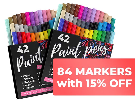 84 Acrylic Artistro Paint Pens 2 Packs of 42 Extra Fine Tip Markers for  Rock, Wood, Glass, Ceramic Painting -  Norway