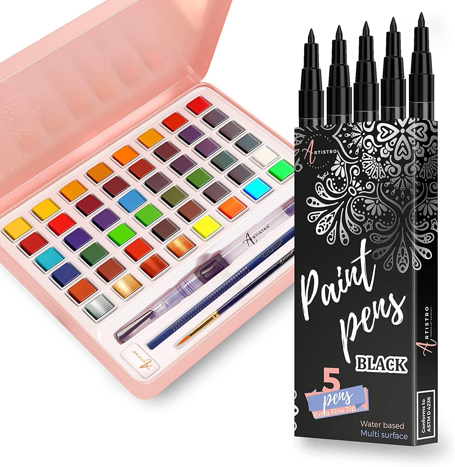 Artistro Watercolor Paint Set, 48 Vivid Colors In Portable Box For Artists  And Amateur Artists 