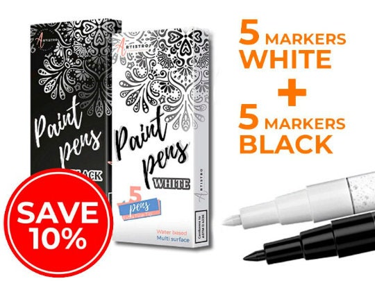 Sakura Pen-touch Medium 2.0mm Permanent Marker Black Silver Red White Pack  of 3/6/12 Pens -  Israel