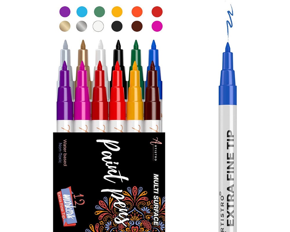 Set of 15 Acrylic Paint Markers Extra-fine Tip 0.7mm Special