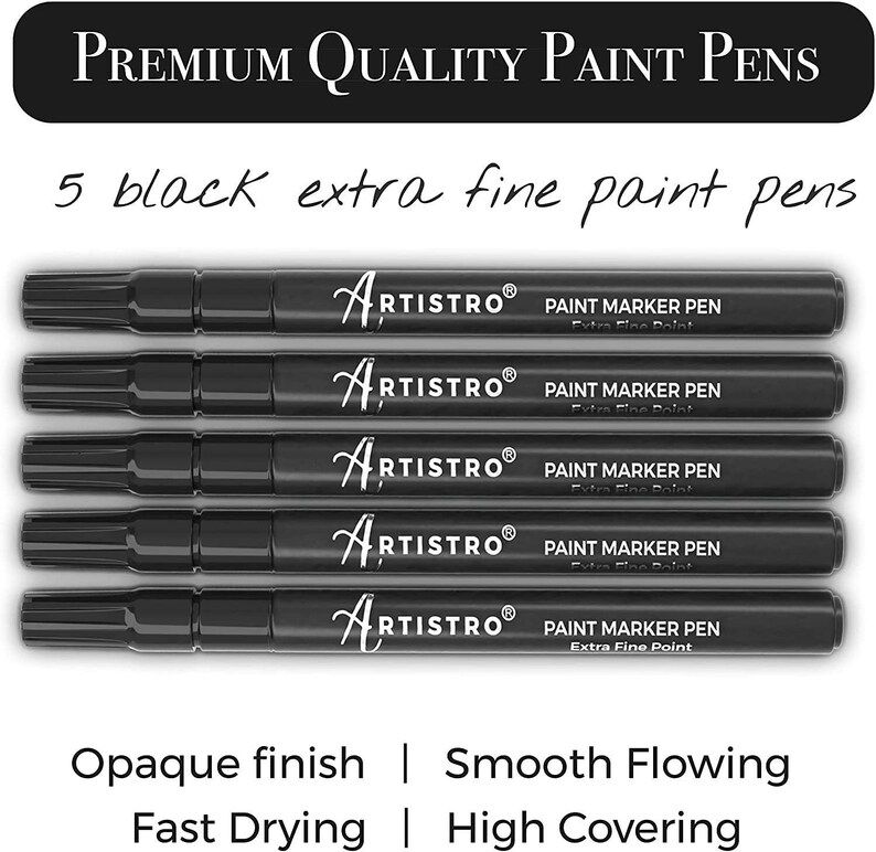 11 Acrylic Artistro Paint Pens 5 Extra Fine Black 6 Etsy
