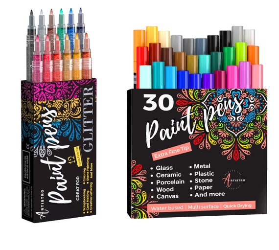 42 Artistro Cute Paint Pens 12 Metallic Markers Extra Fine 30 Fine  Extra-tip Markers for Rock Painting, Kids Craft, Family Painting 