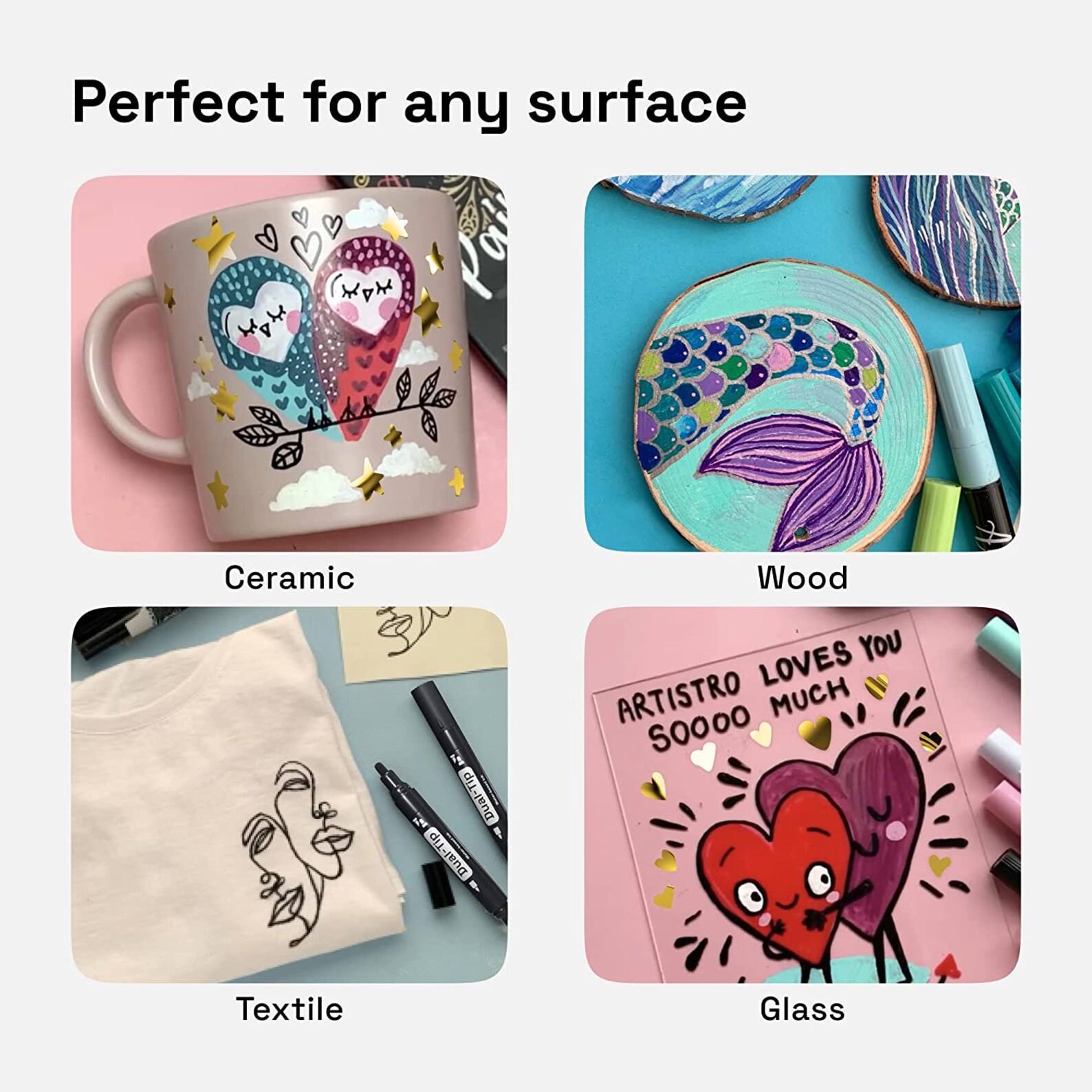 Acrylic Paint Pens 24 Dual Tip Markers With 2 Mirror Chrome - Etsy