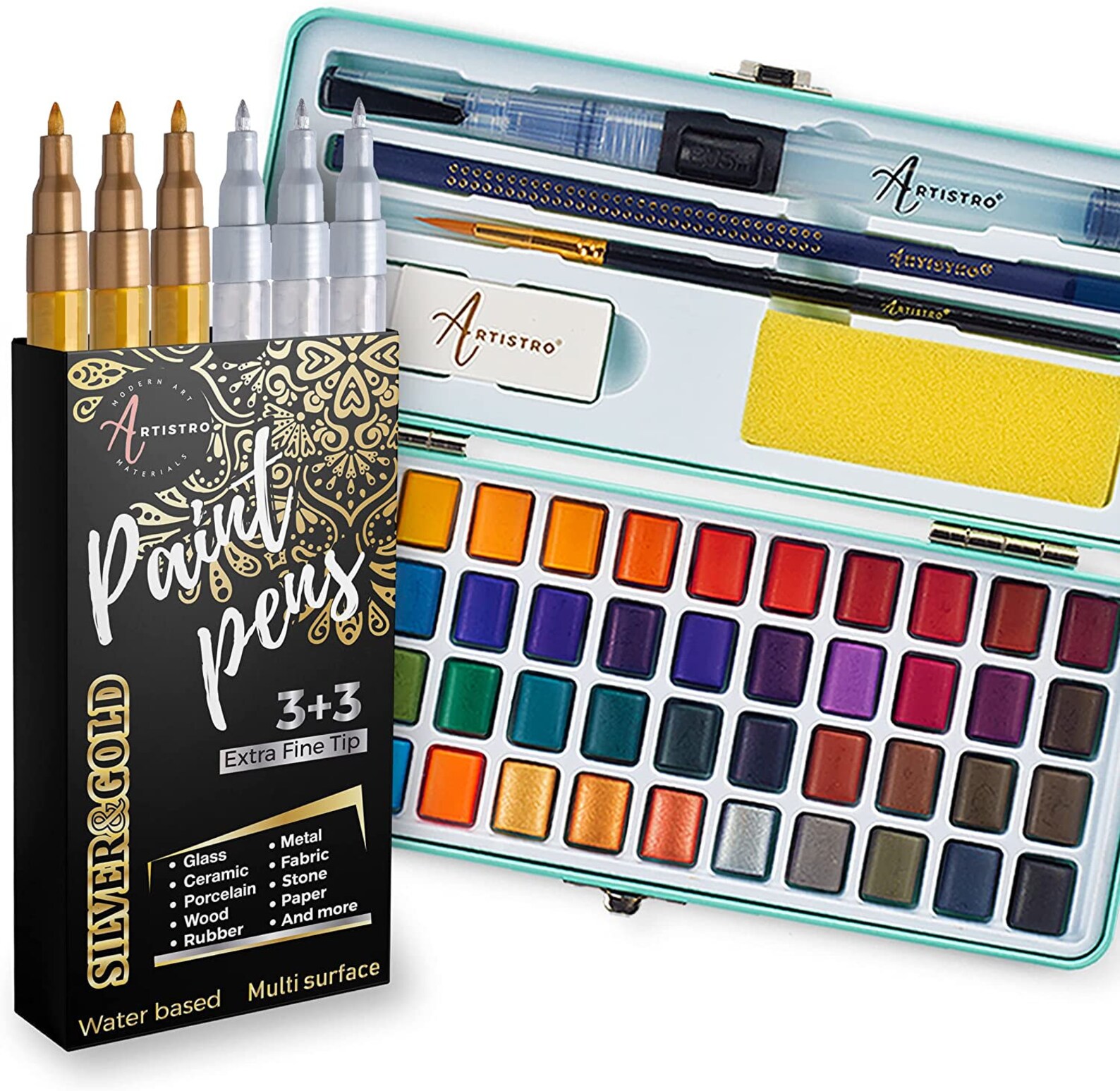 Artistro Watercolor Paint Set 48 Vivid Colors in Portable Box Etsy