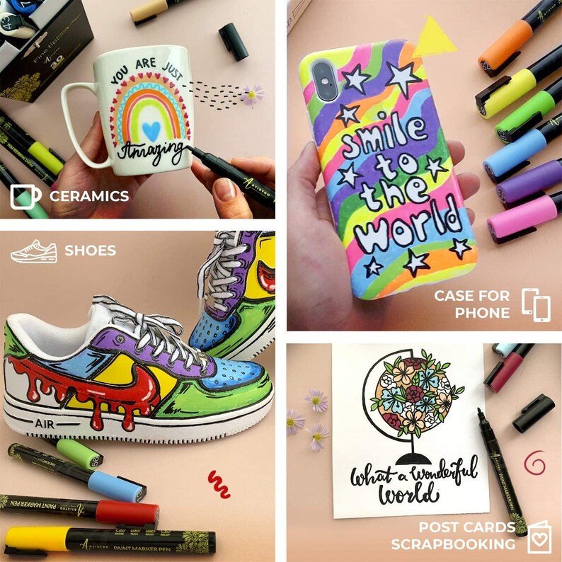 Paint Pens for Rock Painting Stone Ceramic Glass Wood Etsy