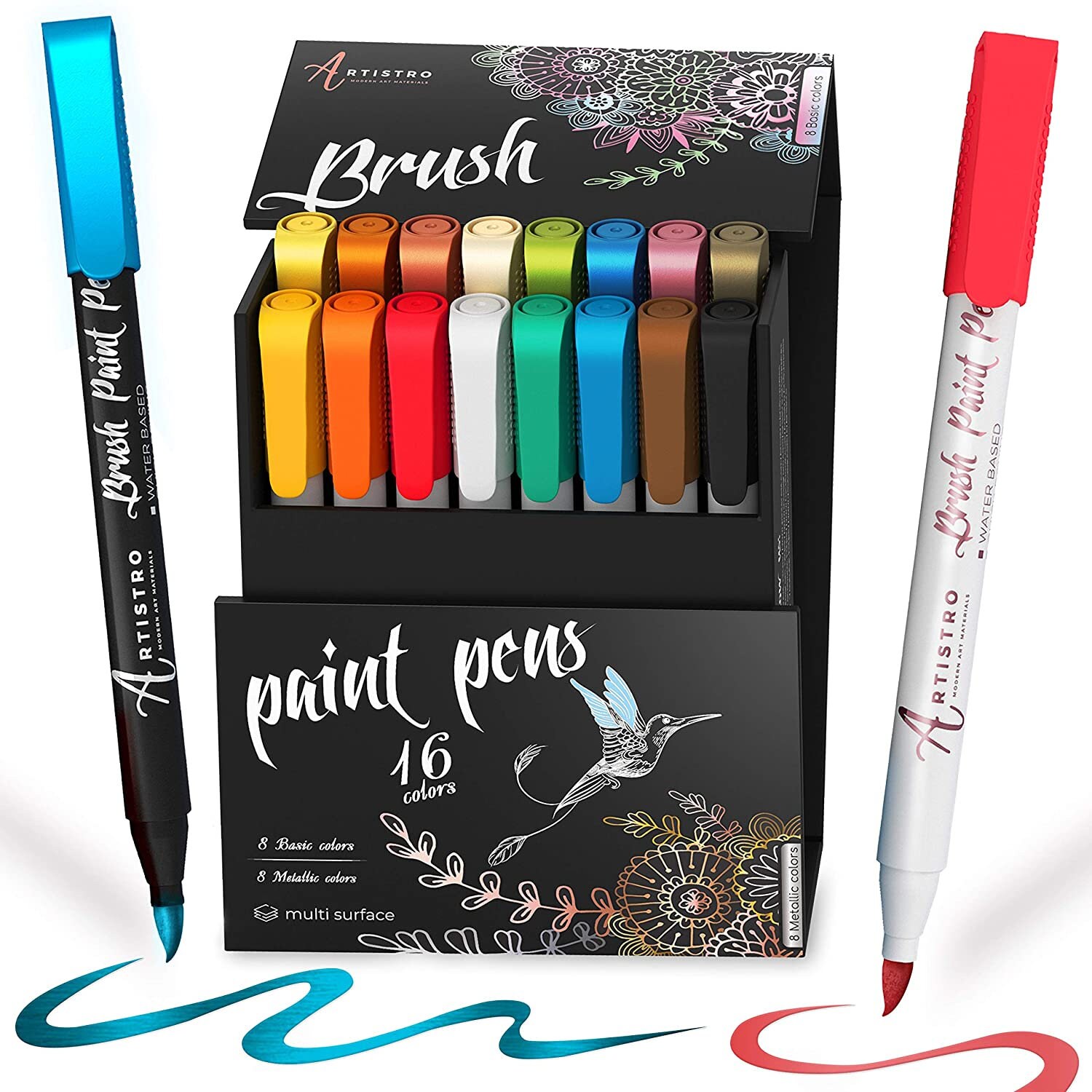 58 Artistro Cute Paint Pens 42 Extra Fine Tip Markers 16 Brush Tip