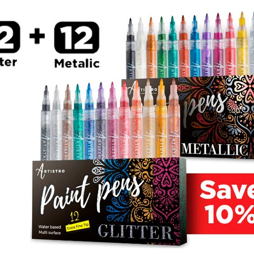72 Acrylic Artistro Paint Pens 42 Extra Fine Tip Markers Etsy