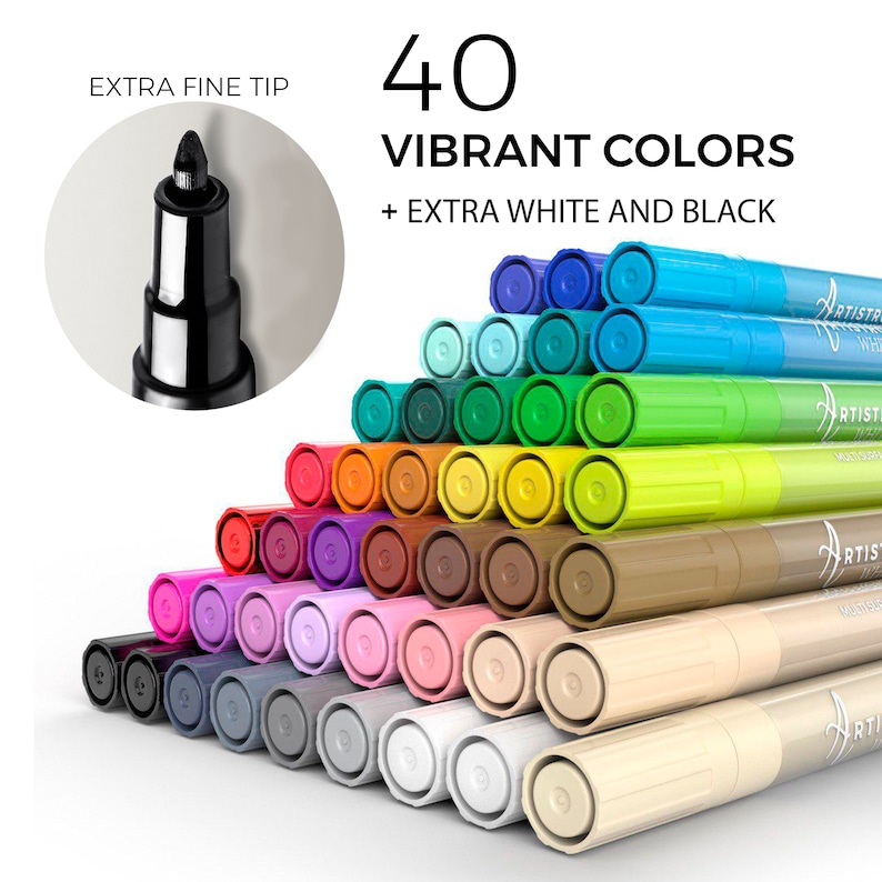 42 Artistro Acrylic Paint Pens Extra Fine Tip 0.7mm Etsy UK