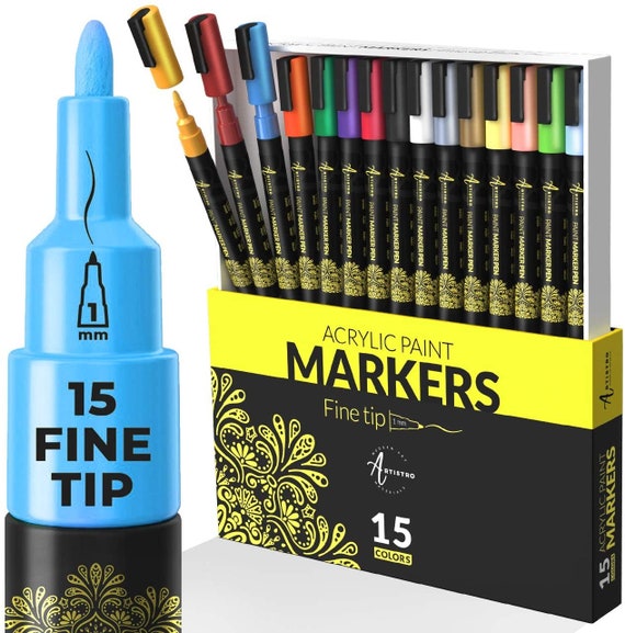 Extra Fine Tip black paint pen - Set of 5 black paint pens