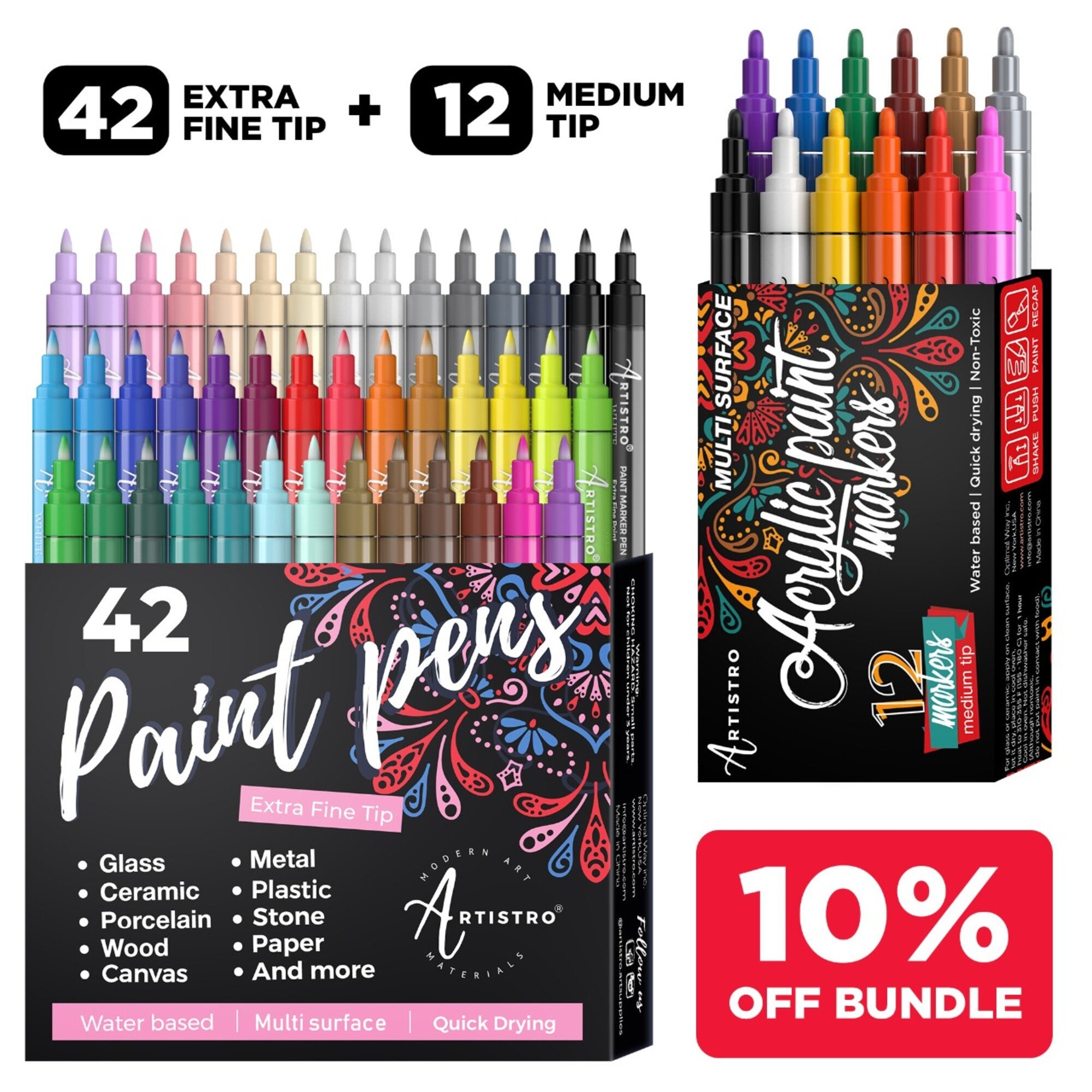 54 Acrylic Artistro Paint Pens 42 Extra Fine Tip Markers Etsy