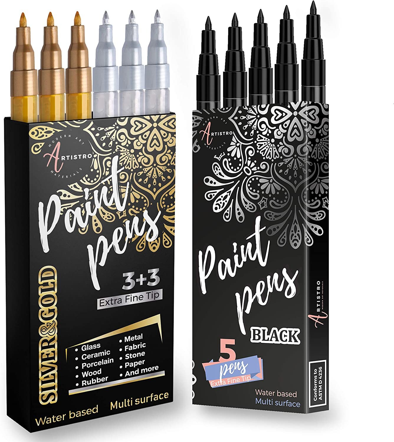 11 Acrylic Artistro Paint Pens 5 Extra Fine Black 6 Etsy