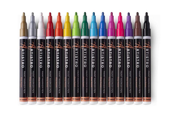 Black Paint Markers Pens - Single Color 6 Pack Permanent Oil Based Paint Pen,  Me