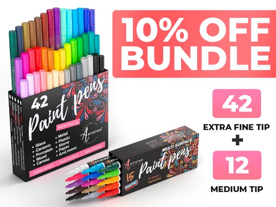 12 Acrylic Glitter Paint Pens extra-fine Tip for Rock Painting