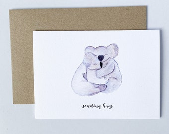 Hugging Koalas Card: Australian Watercolor Greeting Card