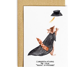 Spotted Quoll Graduation Card: Australian Animal Greeting Card