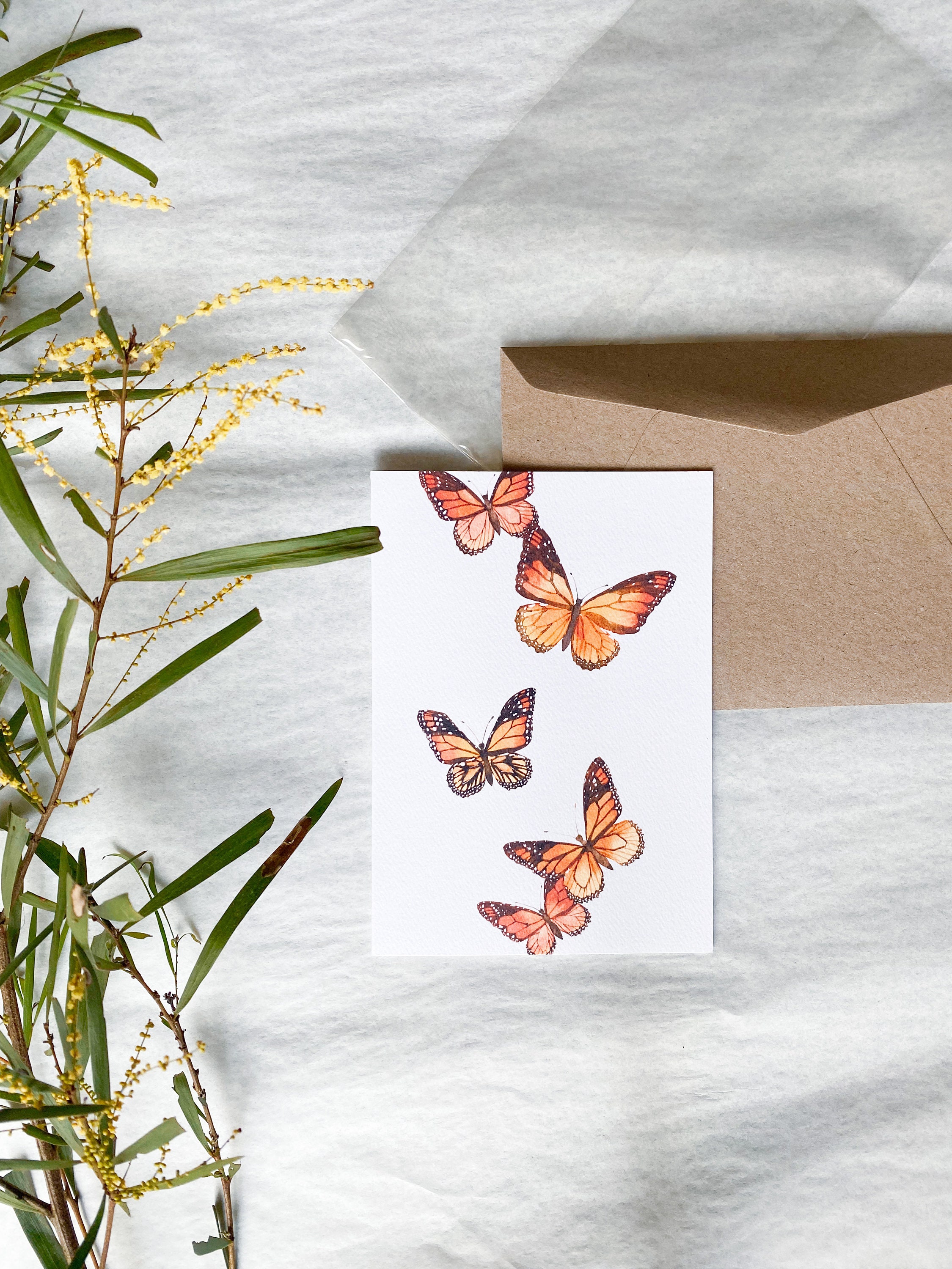 Monarch Butterfly Card: Handmade Watercolor Greeting Card - Etsy