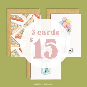 Set of 3 Greeting Cards | Handmade Card Set | Set of Greeting Cards | Whimsical Greeting Card | Greeting Cards Pack | Australian Animals Art