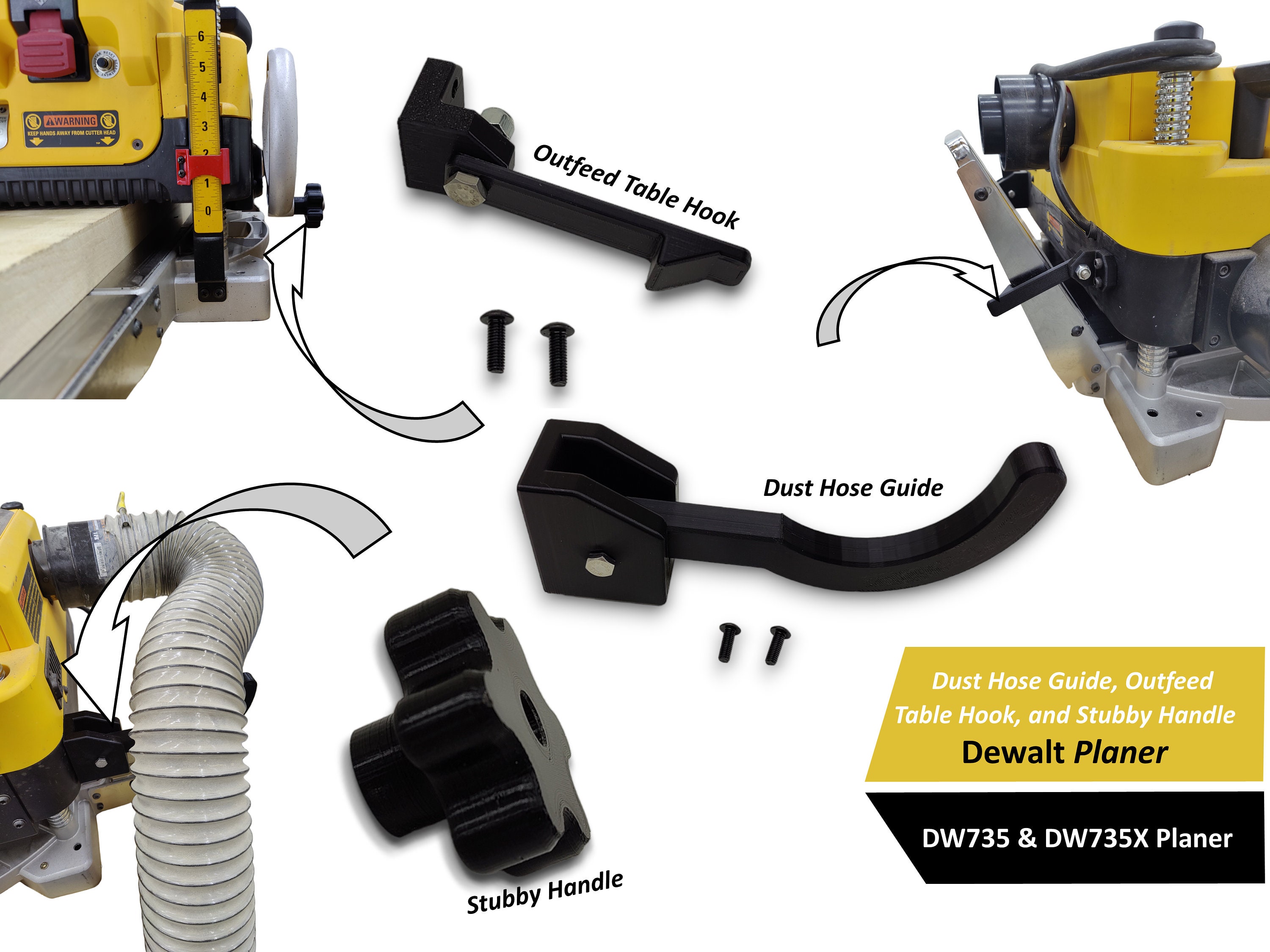 Dewalt Dw735/735x Planer Vacuum Adapter for Ridgid & All 2.5 Shop Vac Hoses  Reinforced Design Stronger Than Original 