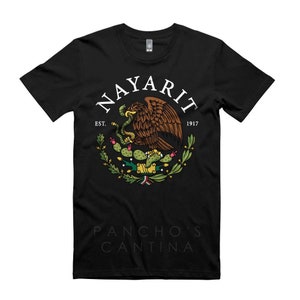 Nayarit T-Shirt Mexican State Tee Black Color Mexico Shirt S M L XL 2XL