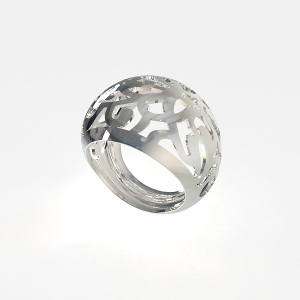 Sterling argent 925, Filigree Ring, Florence ring, Sterling Silver, Wide Band Ring, Elegant Ring, Lace Ring