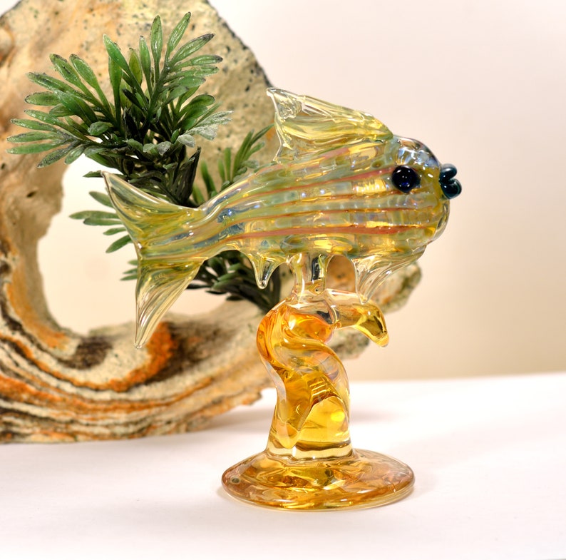 Hand Blown Glass Fish Sculpture Etsy