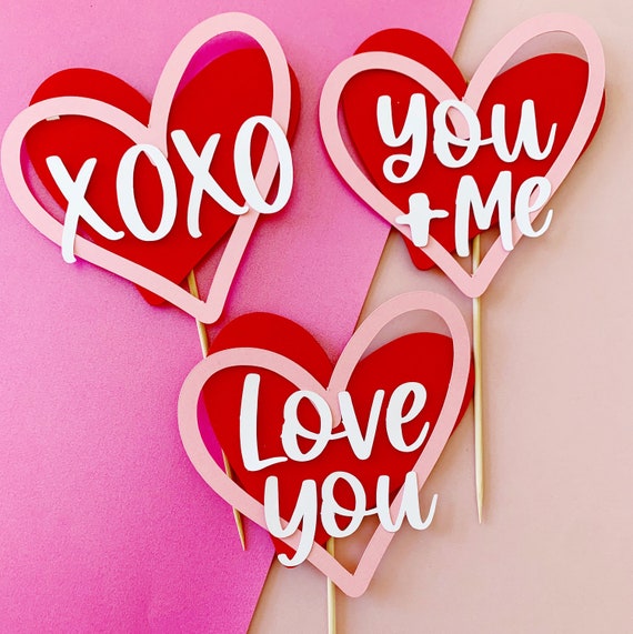Valentines Cake Topper Love You Topper Valentines Party - Etsy Valentines Cake Topper Love You Topper Valentines Party - Etsy