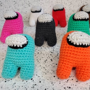 Among Us Characters - Set of 9! Handmade in Canada. 100% Cotton, very soft and adorable! Keychain option available! Made to order!