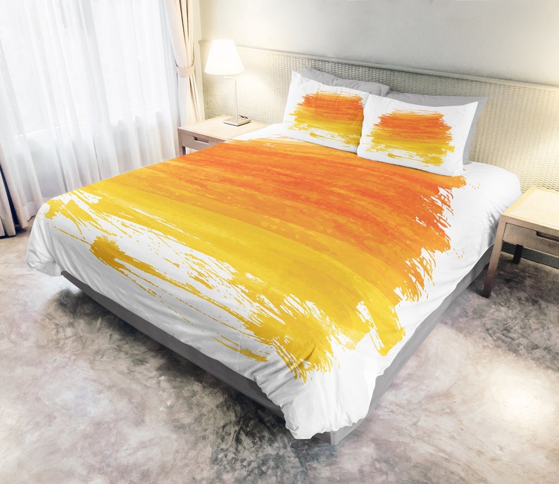 Orange Abstract Duvet Etsy