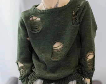 BJD Doll Clothes,Ripped Sweaters, Hollow Sweaters for 1/3 Strong Uncle Doll, Doll Accessories