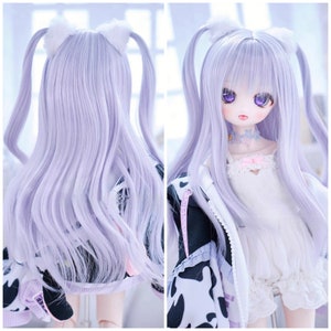 1/3 1/4 BJD Wig with Two Ponytails, Long Wavy Hair For Bjd Mdd Sd Doll,Doll Accessories