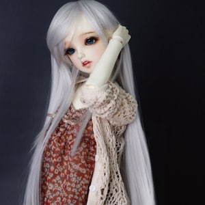 BJD Doll Wig For Volks SD DD Dollfie Dolls and More,9-10 inch 8-9 inch 7-8 inch 6-7 inch 5-6 inch Long Silver Gray Straight