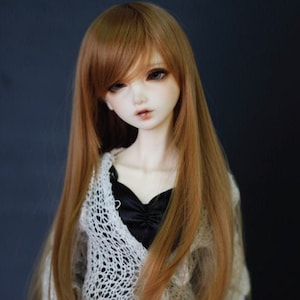 9-10&quot; 8-9“ 7-8&quot; 6-7&quot; 5-6&quot; Brown Long Doll Wig For Volks 1/3 1/4 1/6 1/8 BJD SD Dollfie FairyLand FeePle60 Smart Doll and More