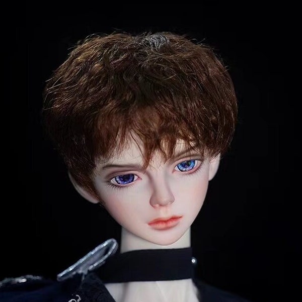 Boy Doll Short Brown Black Wig for 1/3 9-10" 8-9'' Bjd SD DD Doll,Doll Hair,Doll Accessories