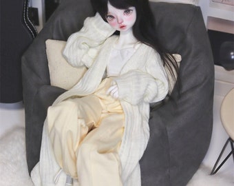 BJD Doll Clothes, Long Sweater Cardigan for 1/3 Strong Uncle 1/4 MDD Bjd Doll, Doll Accessories