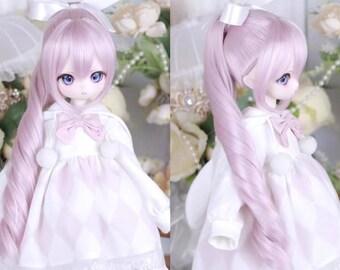 1/3 Girl Bjd Long Wavy Hair,Cosplay Single ponytail Wig for 3" Bjd SD Doll