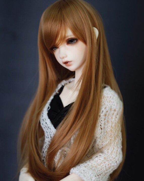 2-wig set 7-8" Brown&Blonde  Short Wig for 1/4 BJD MSD Similar Doll 
