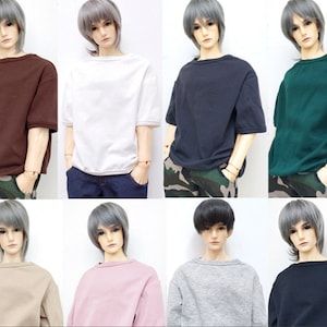 BJD Doll Clothes-Full Set 1/3 1/4 1/6 BJD Clothes T-shirt White/Black/Grey/Brown/Green