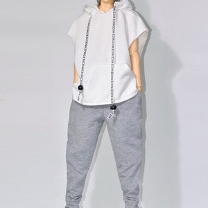 BJD Doll Clothes Full Set For 1/3 1/4 1/6 Trousers+White/Black/Gray/Khaki Hoodie