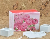 Decoupage box, trinket box, keepsake box. Casket for jewelry. Small gift box, box with flower, hand-painted box, memory box, Jewellery box