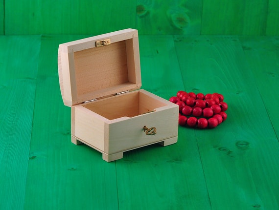 unfinished wood box with drawers