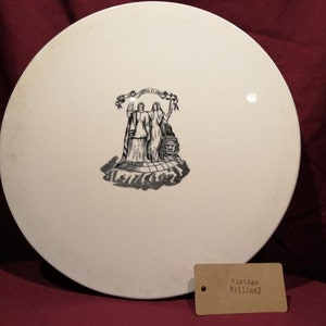 Victorian Ironstone Scale Plate - Large 33cm dia - Super as a cheese or charcuterie Board - Vintage Kitchenware