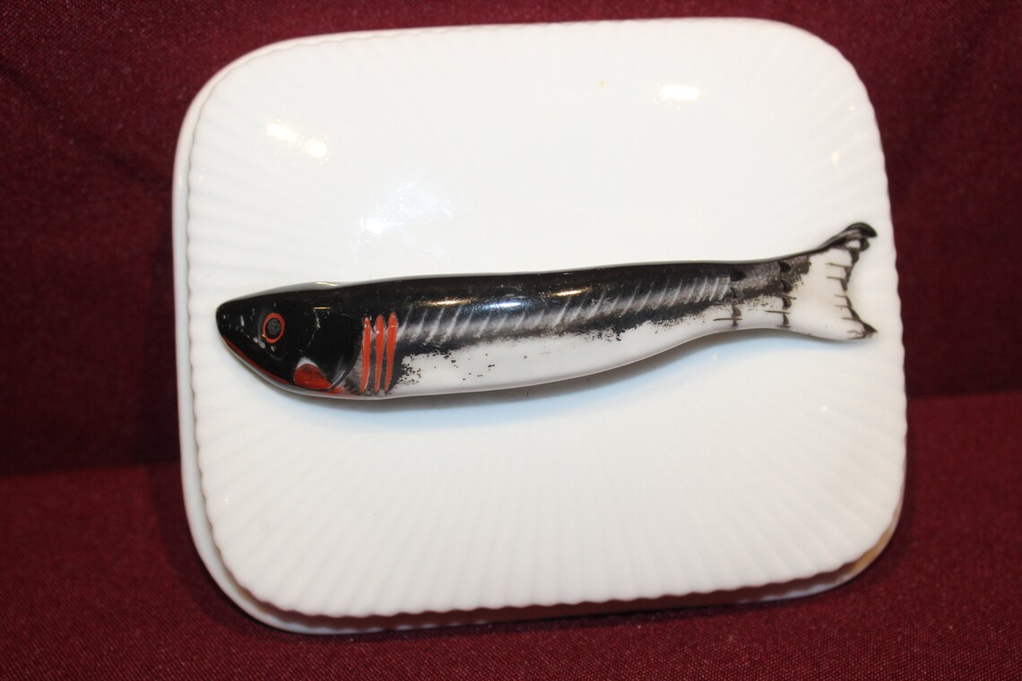 Antique Ironstone Sardine Lidded Dish With Sardine Handle Etsy