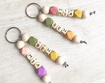 Keychain with 2 names | wood | Moving | Gift | personalized