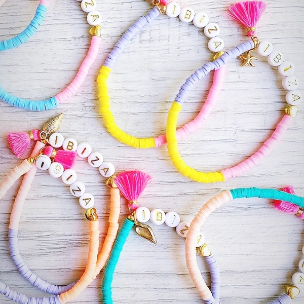 Pulsera Estilo Ibiza | Hippy | Texto deseado | Regalo | personalizado