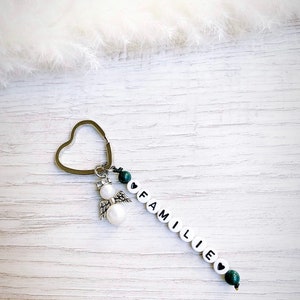 Schutzengel | Glücksbringer | Taufe | Schlüsselanhänger mit Name in Geschenkbox mit Wunschtext.