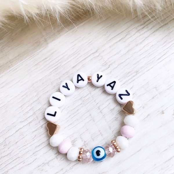 Children's baby bracelet name | birth | gift | Turkish eye | birth bracelet | personalized | girl |